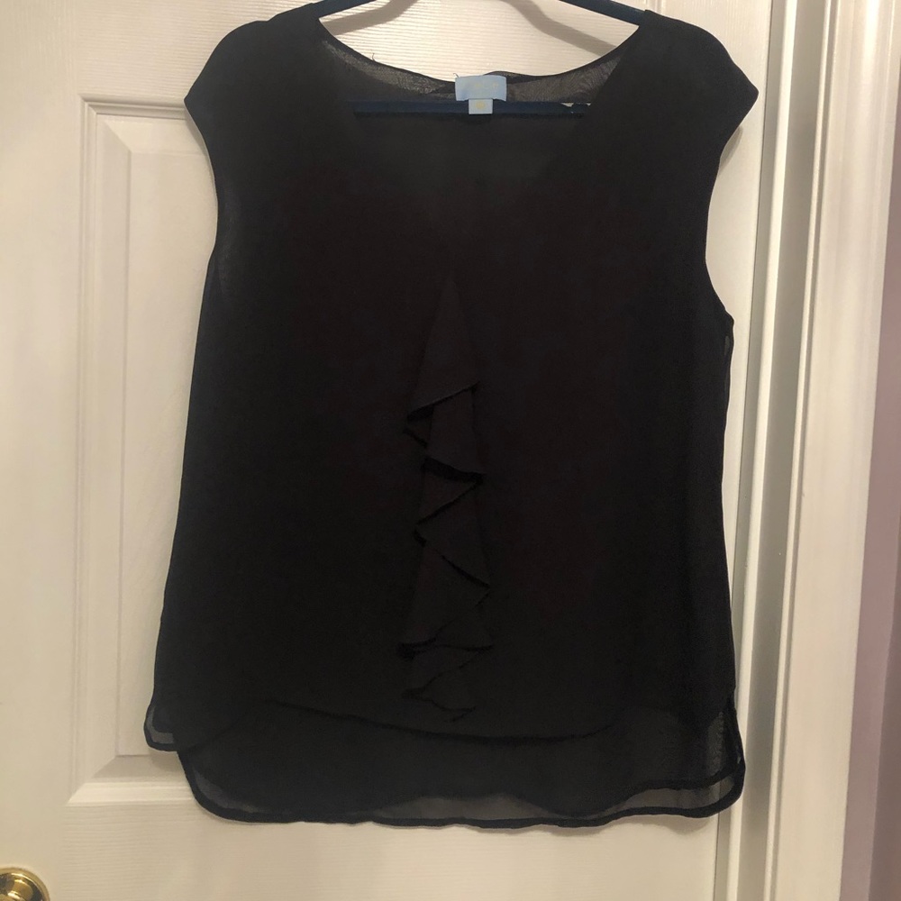 Black blouse with ruffles